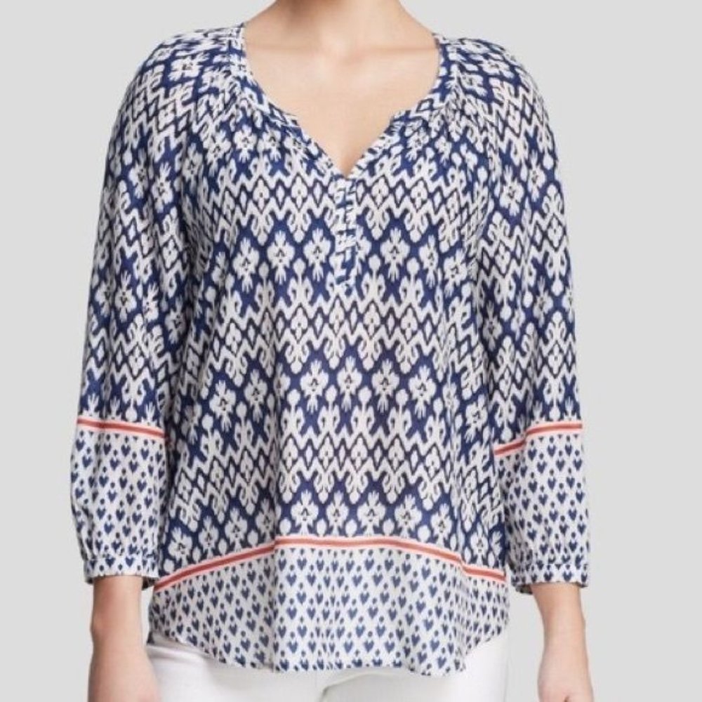 BeachLunchLounge Ikat Print Breezy Blouse Size Medium